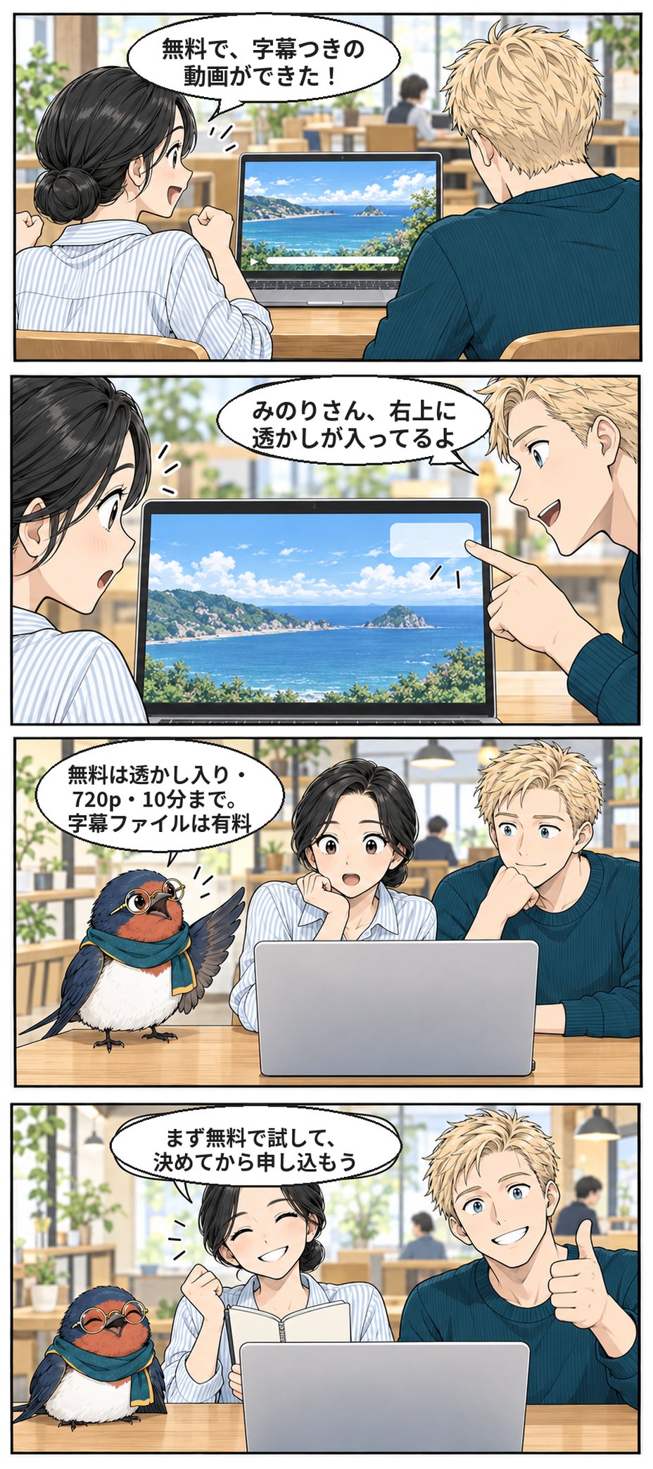 漫画『ツバ先生と、はじめての英語画面』「透かしが入った」